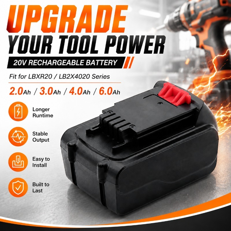 Black+Decker Tool 20V Max - 20V Max 6.0Ah Lithium-Ion Replacement Battery
