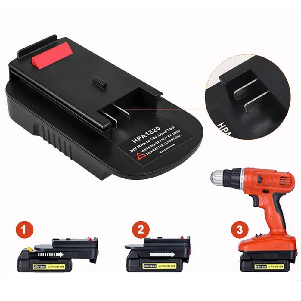 Black+Decker Tool 20V Max - HPA1820 Replacement Adapter For Black&Decker/Stanley/Porter Cable