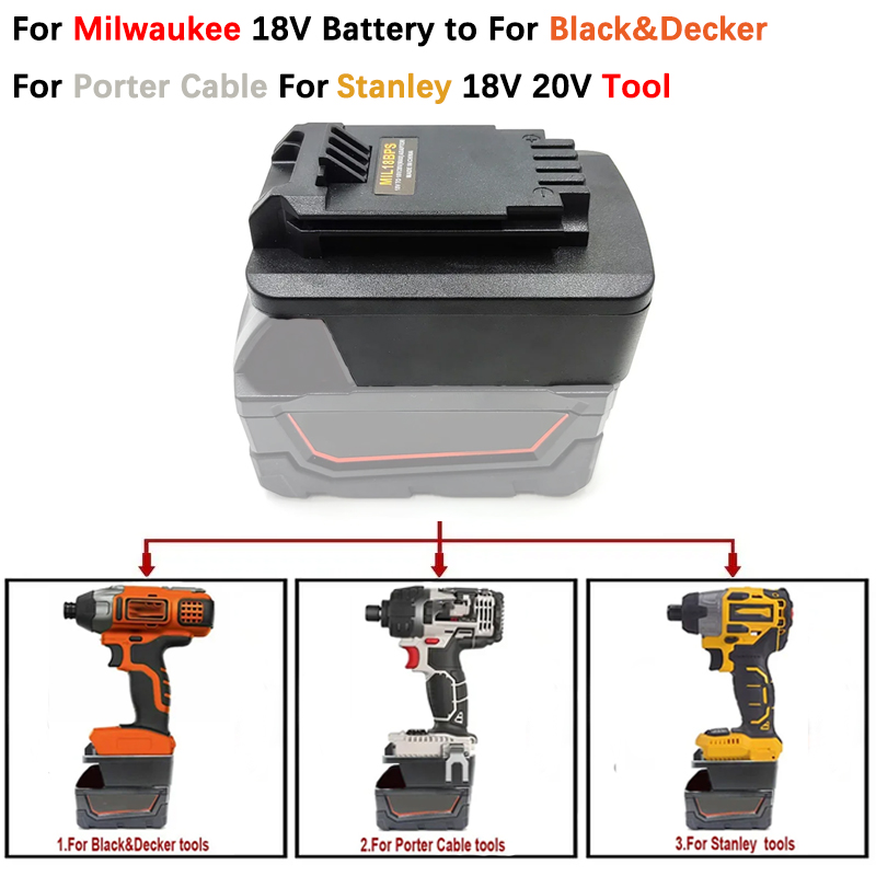 Black+Decker Tool 20V Max - MIL18BPS Battery Adapter For Milwaukee M
